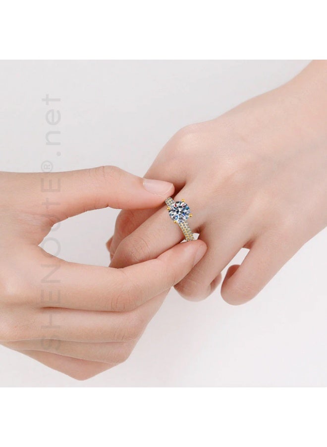 Promise ring, a solitaire-style commitment ring – a marriage promise – featuring a royal cubic zirconia stone design that combines the fluidity of flowers with the elegance of geometric details. - Image 5